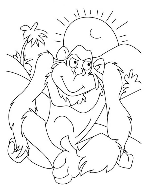Dessin à colorier: Gorille (Animaux) #7473 - Coloriages à Imprimer Gratuits