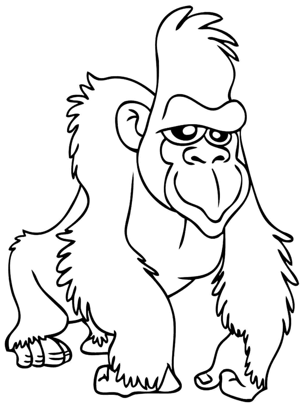 Dessin à colorier: Gorille (Animaux) #7483 - Coloriages à Imprimer Gratuits