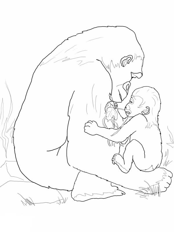 Dessin à colorier: Gorille (Animaux) #7490 - Coloriages à Imprimer Gratuits