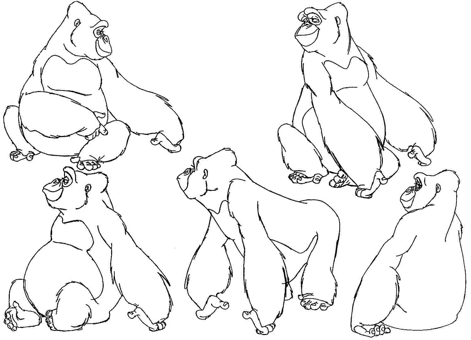 Dessin à colorier: Gorille (Animaux) #7496 - Coloriages à Imprimer Gratuits
