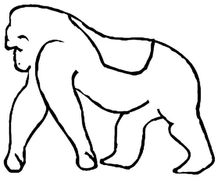 Dessin à colorier: Gorille (Animaux) #7502 - Coloriages à Imprimer Gratuits