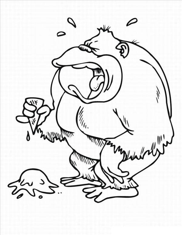Dessin à colorier: Gorille (Animaux) #7508 - Coloriages à Imprimer Gratuits