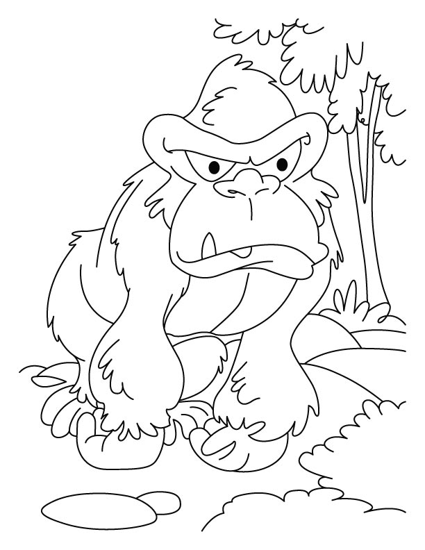 Dessin à colorier: Gorille (Animaux) #7516 - Coloriages à Imprimer Gratuits