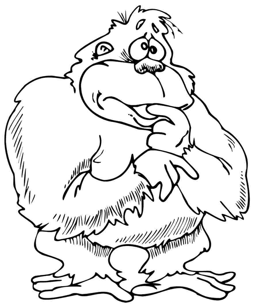Dessin à colorier: Gorille (Animaux) #7519 - Coloriages à Imprimer Gratuits