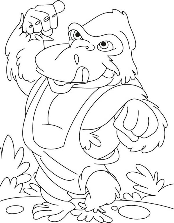 Dessin à colorier: Gorille (Animaux) #7555 - Coloriages à Imprimer Gratuits