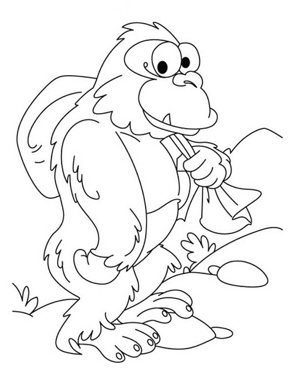Dessin à colorier: Gorille (Animaux) #7557 - Coloriages à Imprimer Gratuits