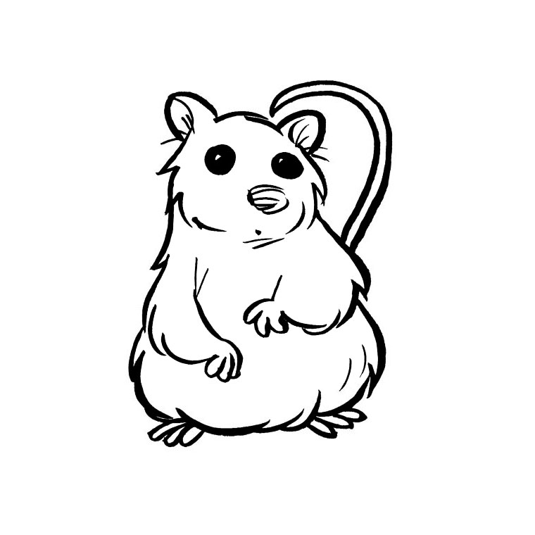 Dessin à colorier: Hamster (Animaux) #8030 - Coloriages à Imprimer Gratuits