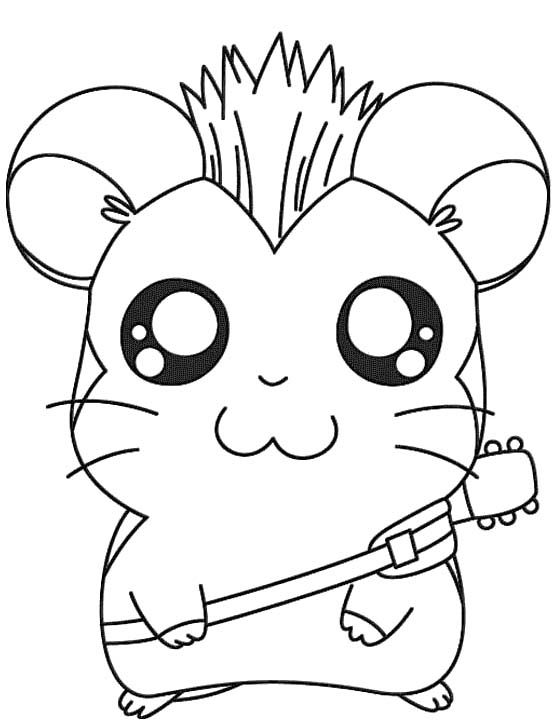 Dessin à colorier: Hamster (Animaux) #8070 - Coloriages à Imprimer Gratuits
