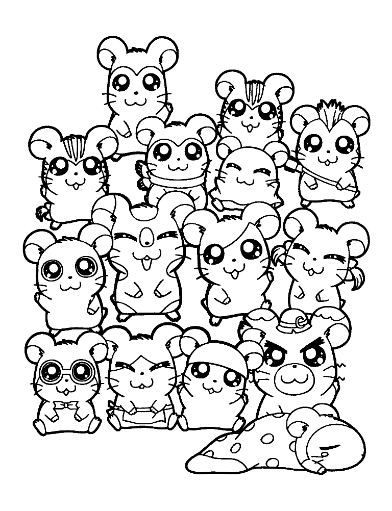Dessin à colorier: Hamster (Animaux) #8099 - Coloriages à Imprimer Gratuits