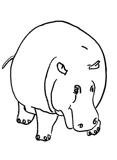 Dessin à colorier: Hippopotame (Animaux) #8636 - Coloriages à Imprimer Gratuits