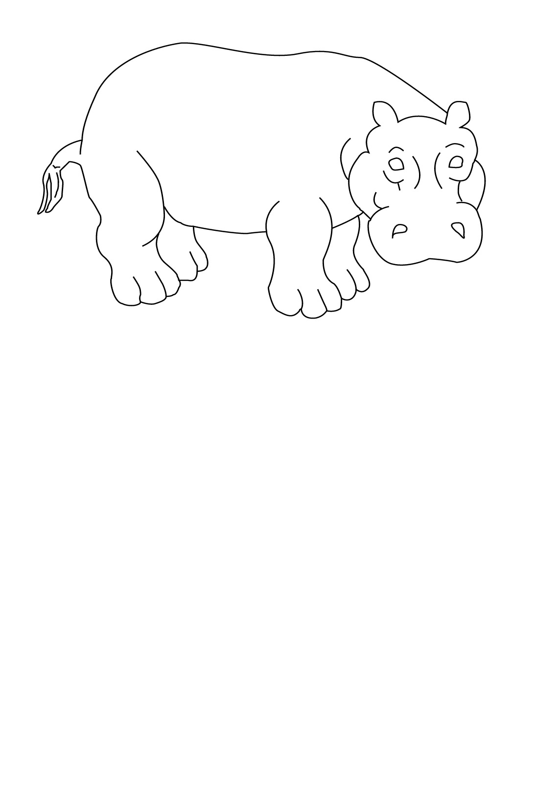 Dessin à colorier: Hippopotame (Animaux) #8666 - Coloriages à Imprimer Gratuits