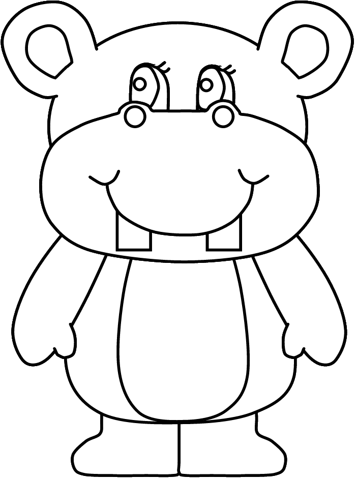 Dessin à colorier: Hippopotame (Animaux) #8747 - Coloriages à Imprimer Gratuits