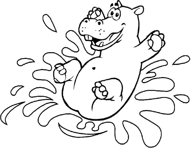 Dessin à colorier: Hippopotame (Animaux) #8752 - Coloriages à Imprimer Gratuits