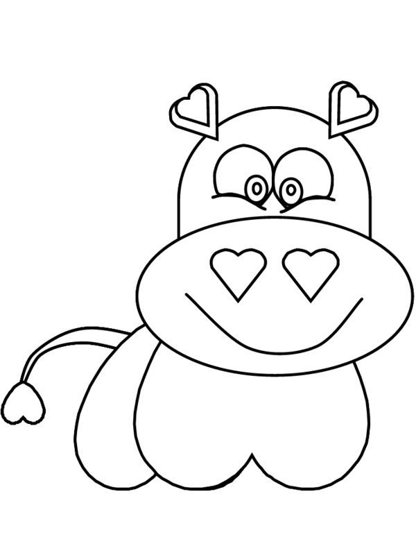 Dessin à colorier: Hippopotame (Animaux) #8786 - Coloriages à Imprimer Gratuits