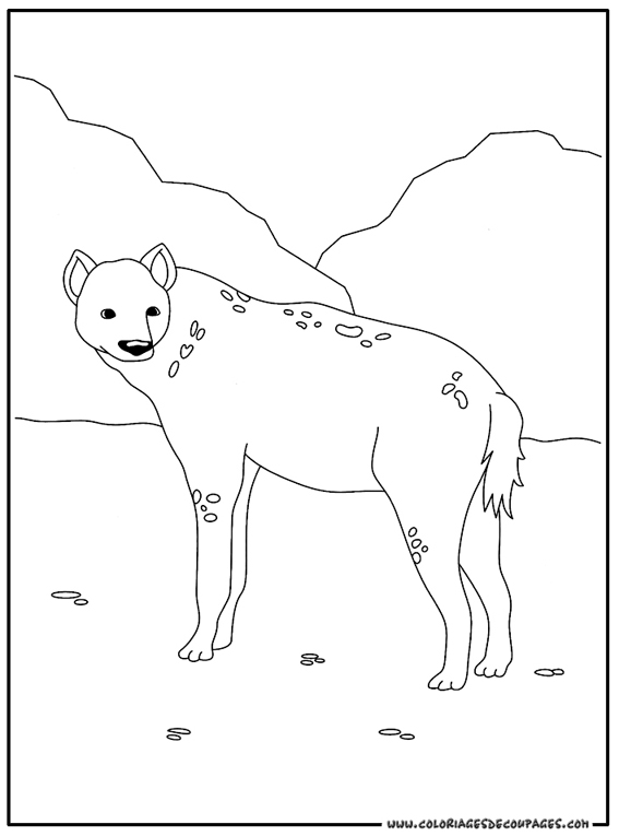 Dessin à colorier: Hyène (Animaux) #19635 - Coloriages à Imprimer Gratuits