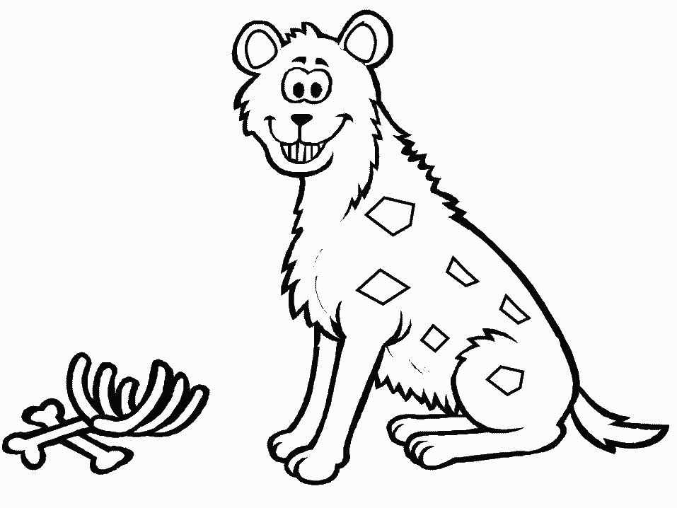 Dessin à colorier: Hyène (Animaux) #19636 - Coloriages à Imprimer Gratuits