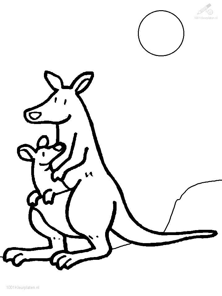 Dessin à colorier: Kangourou (Animaux) #9107 - Coloriages à Imprimer Gratuits