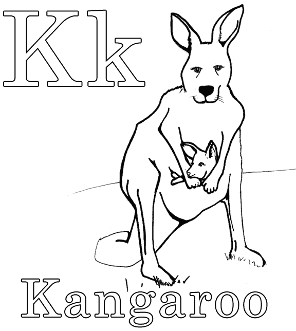 Dessin à colorier: Kangourou (Animaux) #9113 - Coloriages à Imprimer Gratuits
