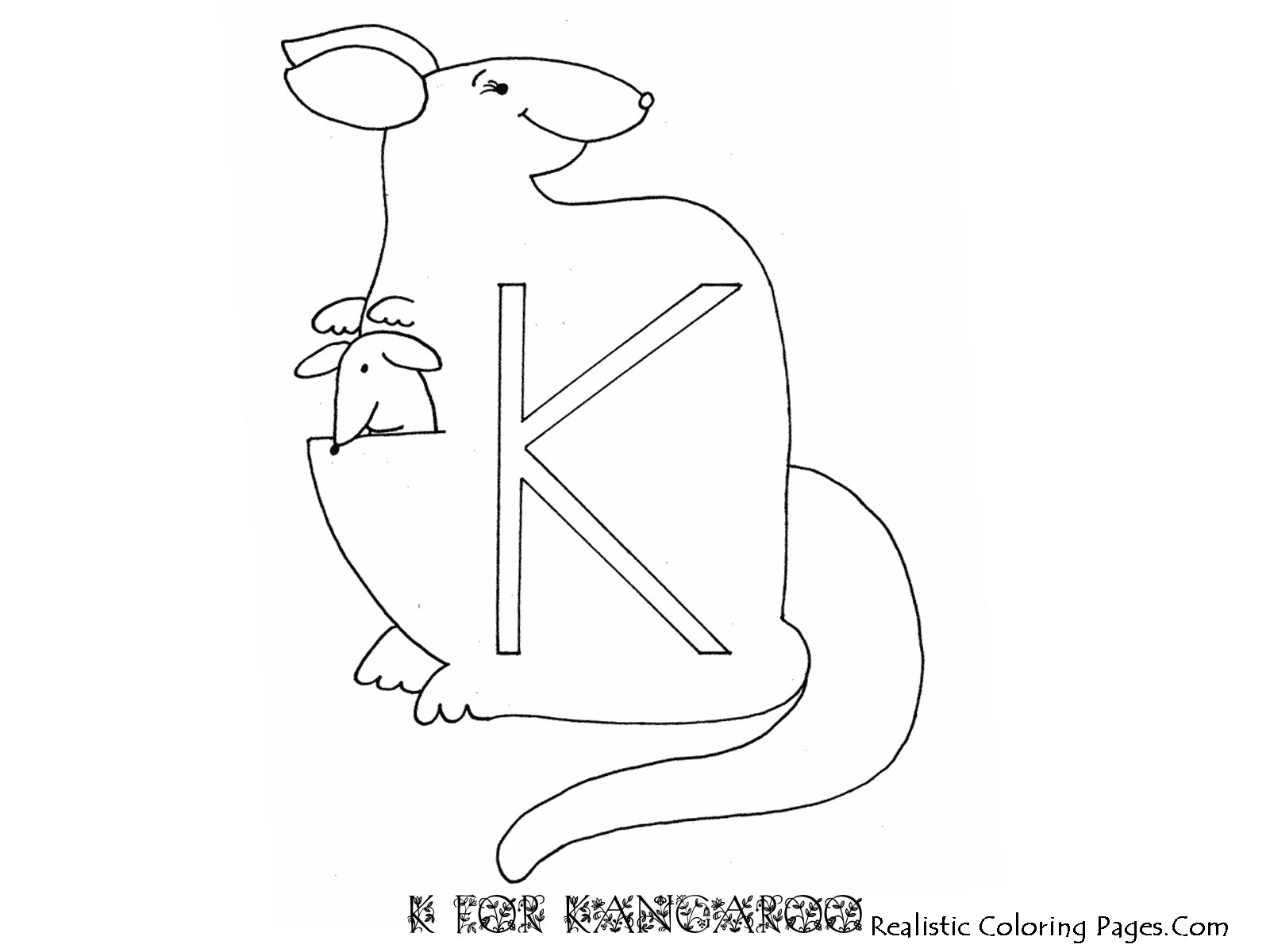 Dessin à colorier: Kangourou (Animaux) #9288 - Coloriages à Imprimer Gratuits
