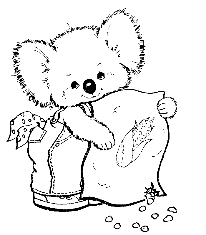 Dessin à colorier: Koala (Animaux) #9308 - Coloriages à Imprimer Gratuits