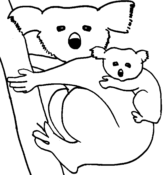Dessin à colorier: Koala (Animaux) #9334 - Coloriages à Imprimer Gratuits