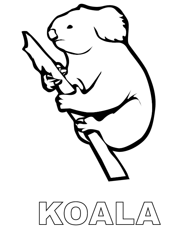 Dessin à colorier: Koala (Animaux) #9352 - Coloriages à Imprimer Gratuits
