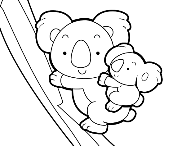 Dessin à colorier: Koala (Animaux) #9376 - Coloriages à Imprimer Gratuits