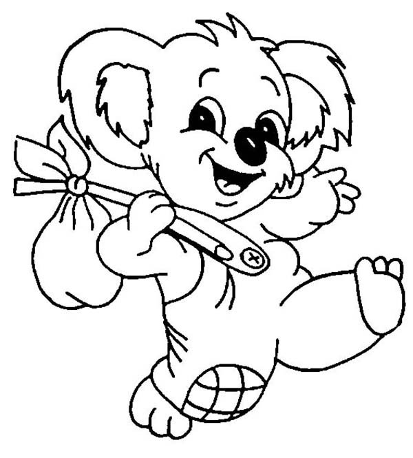 Dessin à colorier: Koala (Animaux) #9385 - Coloriages à Imprimer Gratuits