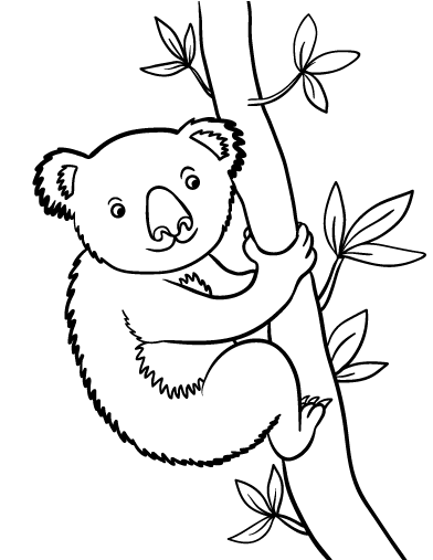 Dessin à colorier: Koala (Animaux) #9398 - Coloriages à Imprimer Gratuits