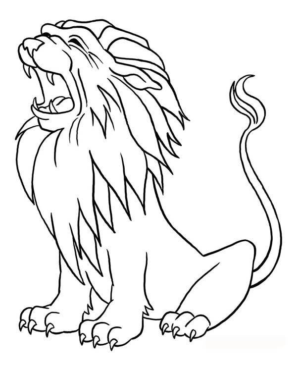 Dessin à colorier: Lion (Animaux) #10386 - Coloriages à Imprimer Gratuits