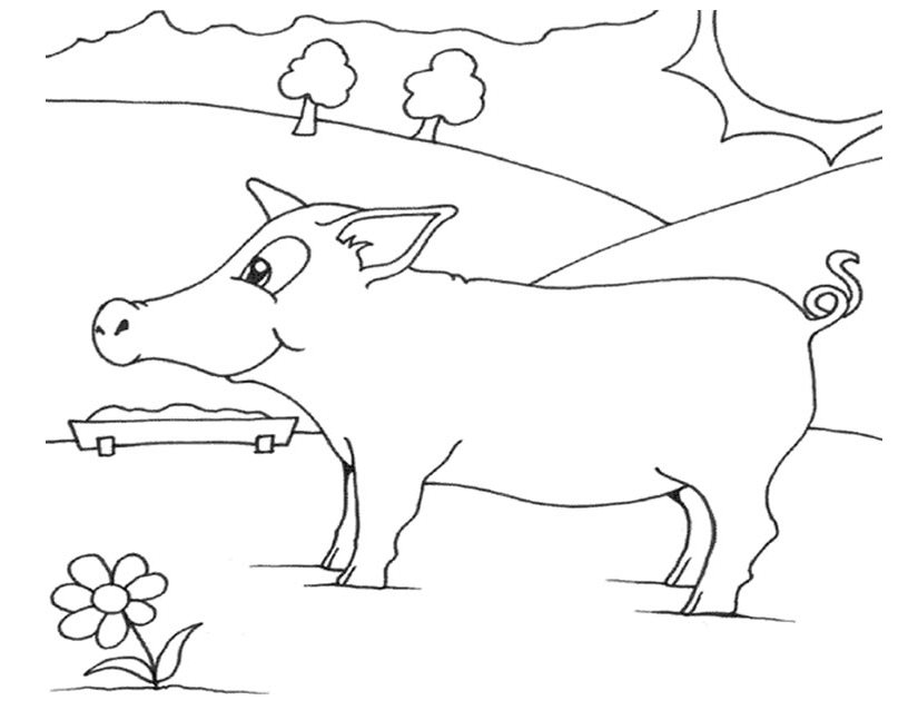 Dessin à colorier: Porc (Animaux) #17638 - Coloriages à Imprimer Gratuits