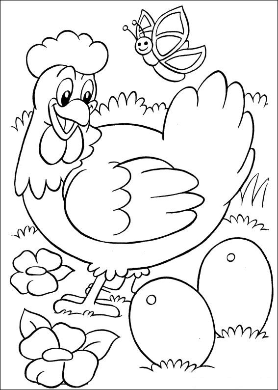 Dessin à colorier: Poulet (Animaux) #17242 - Coloriages à Imprimer Gratuits