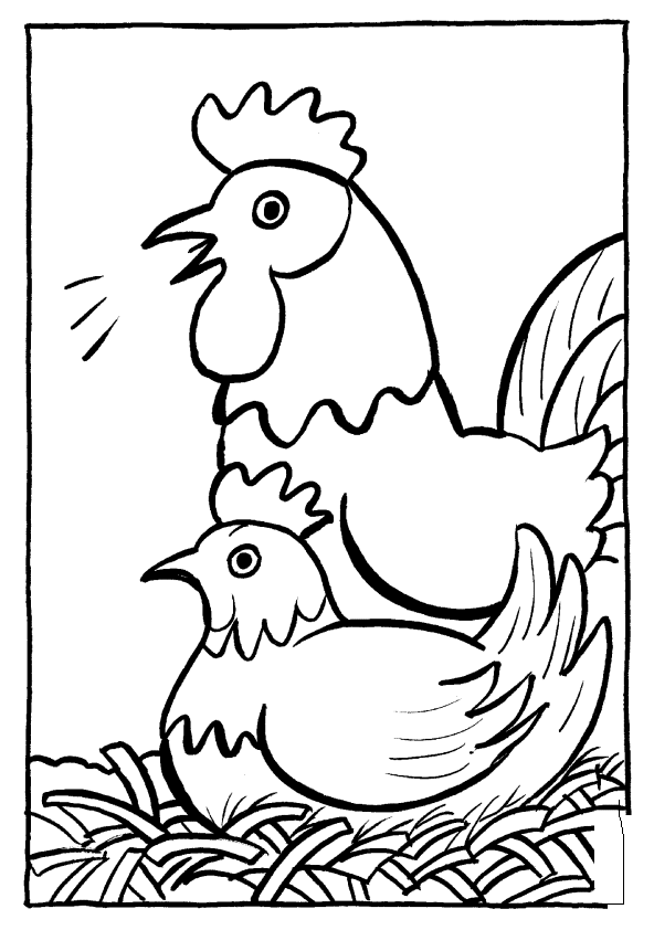 Dessin à colorier: Poulet (Animaux) #17339 - Coloriages à Imprimer Gratuits