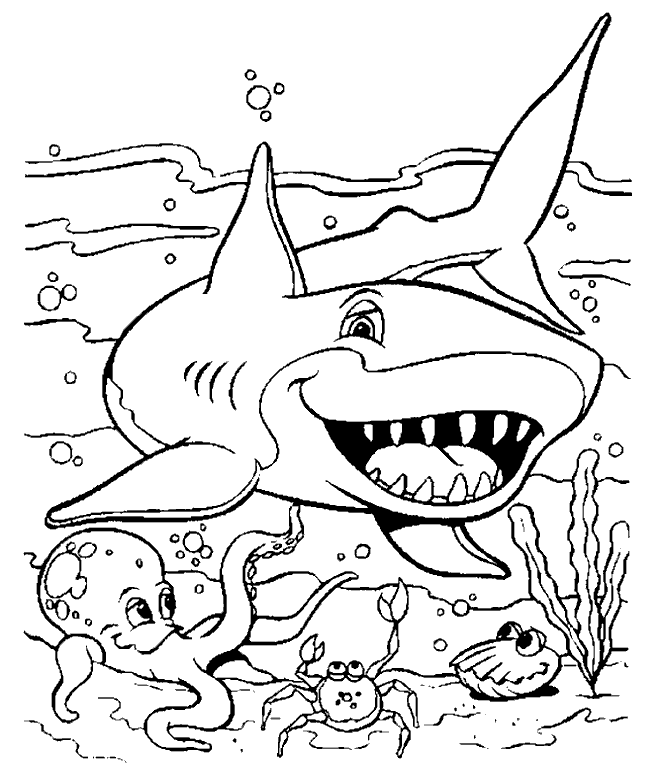 Dessin à colorier: Requin (Animaux) #14763 - Coloriages à Imprimer Gratuits