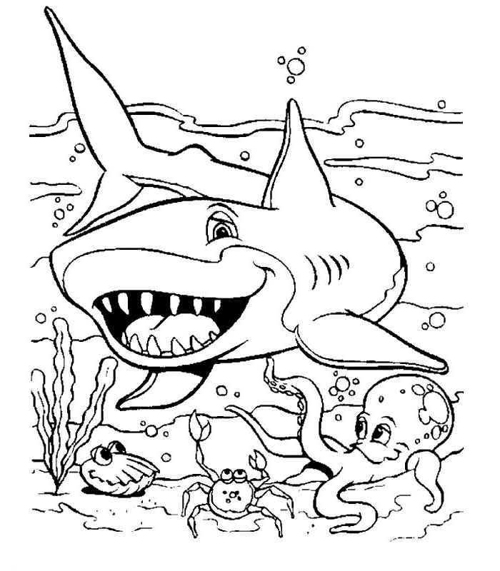 Dessin à colorier: Requin (Animaux) #14802 - Coloriages à Imprimer Gratuits