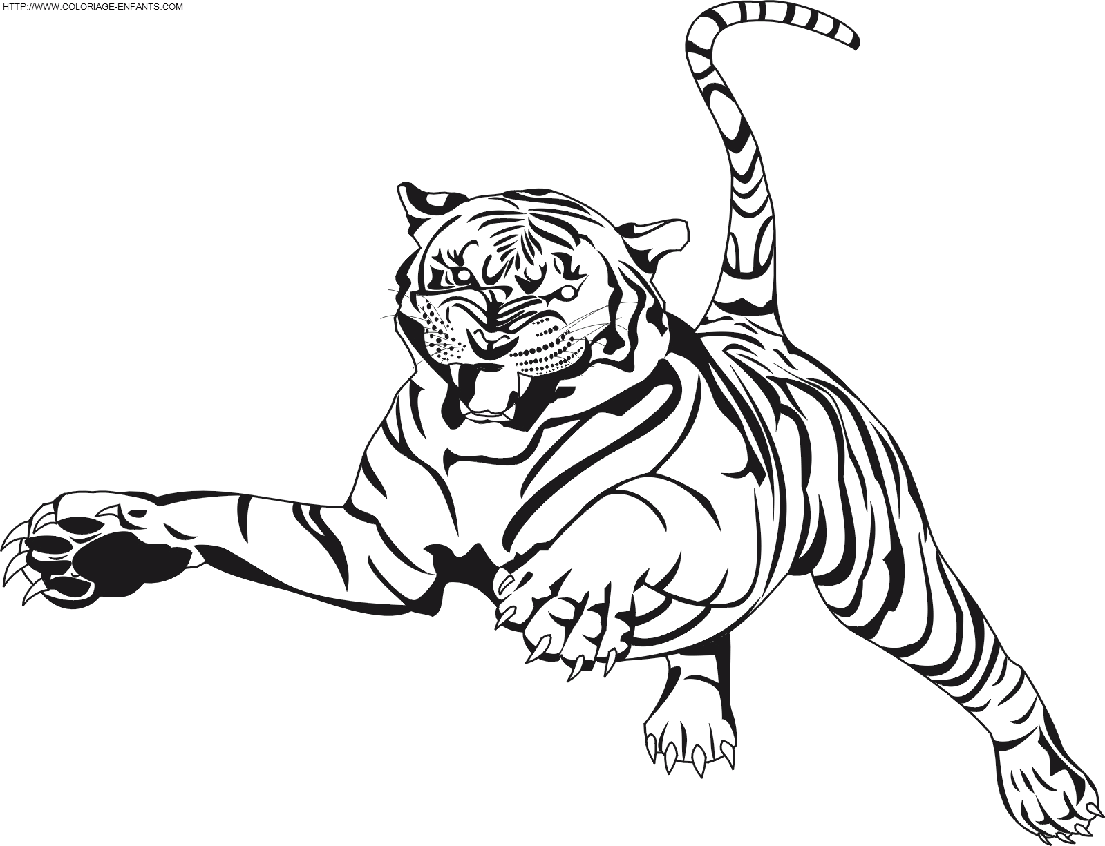 Dessin à colorier: Tigre (Animaux) #13608 - Coloriages à Imprimer Gratuits