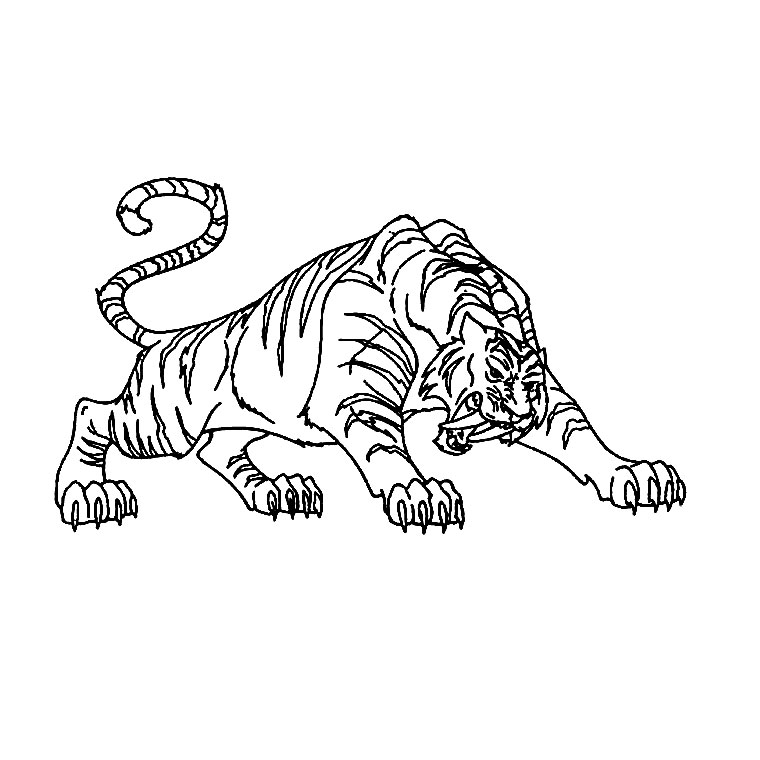 Dessin à colorier: Tigre (Animaux) #13617 - Coloriages à Imprimer Gratuits