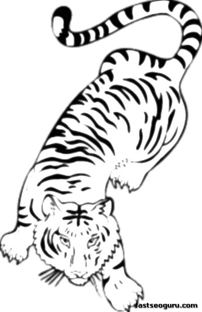 Dessin à colorier: Tigre (Animaux) #13663 - Coloriages à Imprimer Gratuits