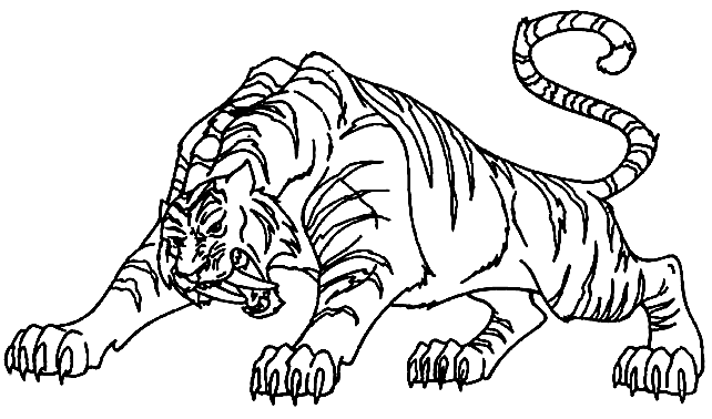 Dessin à colorier: Tigre (Animaux) #13688 - Coloriages à Imprimer Gratuits