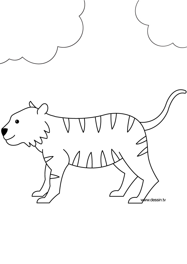 Dessin à colorier: Tigre (Animaux) #13733 - Coloriages à Imprimer Gratuits