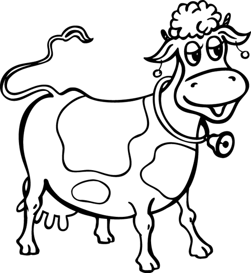 Dessin à colorier: Vache (Animaux) #13214 - Coloriages à Imprimer Gratuits