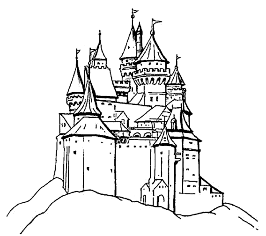 Dessin à colorier: Chateau (Bâtiments et Architecture) #62037 - Coloriages à Imprimer Gratuits
