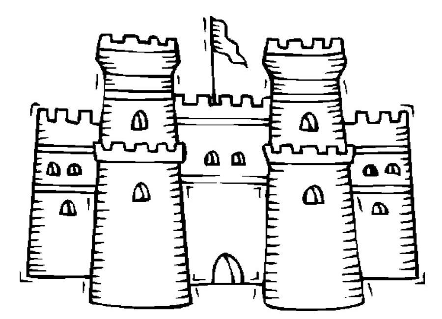 Dessin à colorier: Chateau (Bâtiments et Architecture) #62040 - Coloriages à Imprimer Gratuits