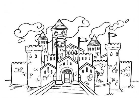 Dessin à colorier: Chateau (Bâtiments et Architecture) #62043 - Coloriages à Imprimer Gratuits