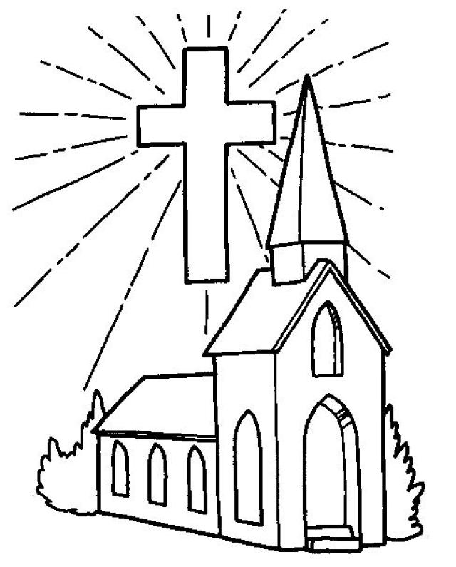 Dessin à colorier: Église (Bâtiments et Architecture) #64158 - Coloriages à Imprimer Gratuits