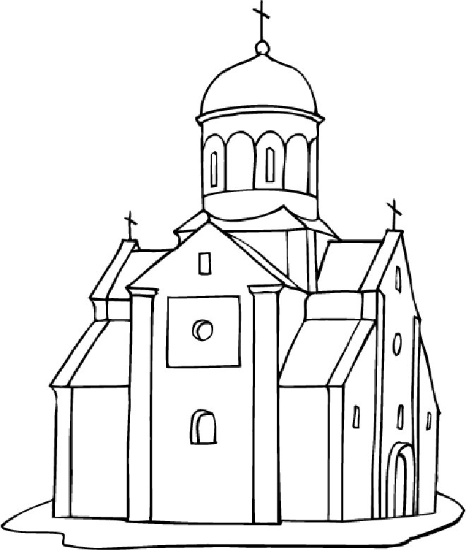 Dessin à colorier: Église (Bâtiments et Architecture) #64167 - Coloriages à Imprimer Gratuits