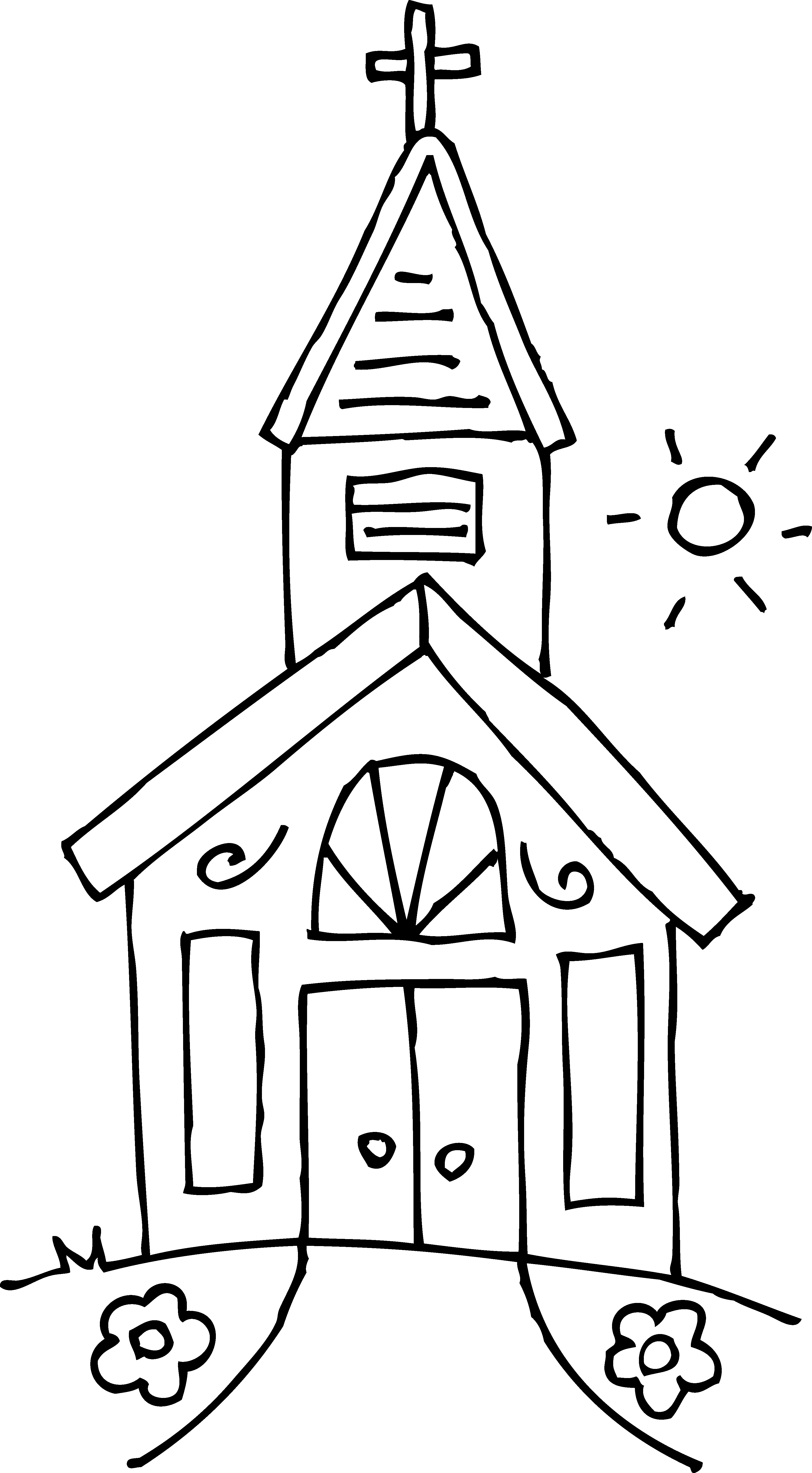 Dessin à colorier: Église (Bâtiments et Architecture) #64173 - Coloriages à Imprimer Gratuits