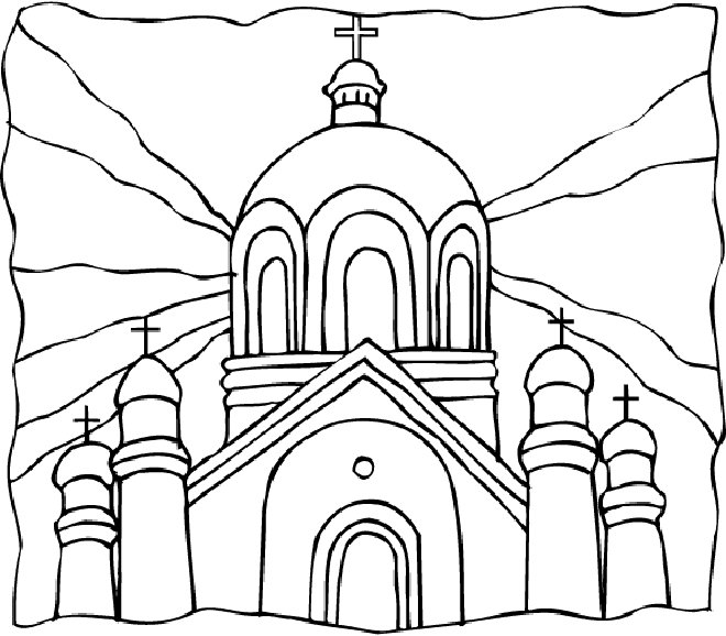 Dessin à colorier: Église (Bâtiments et Architecture) #64226 - Coloriages à Imprimer Gratuits