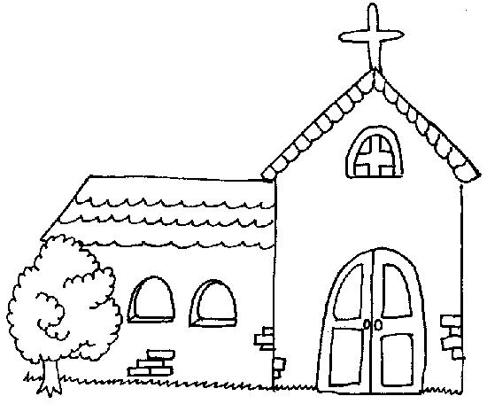 Dessin à colorier: Église (Bâtiments et Architecture) #64234 - Coloriages à Imprimer Gratuits