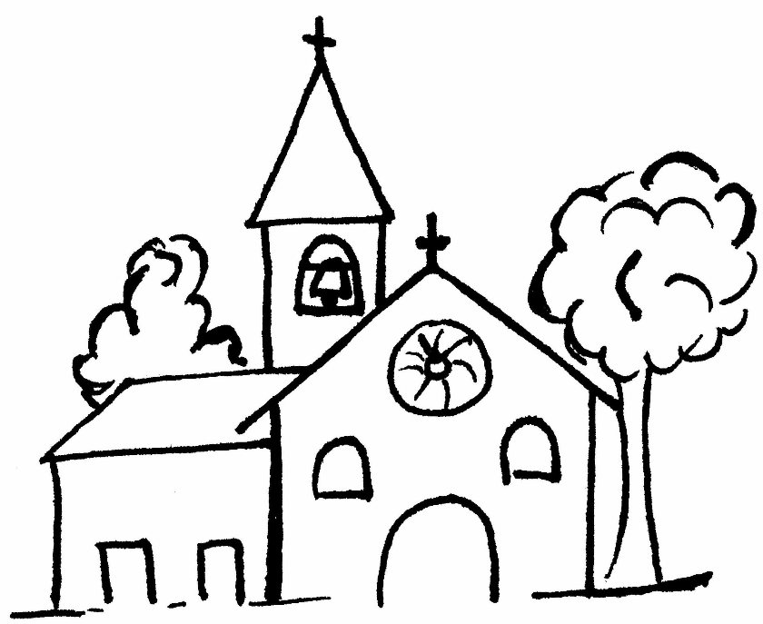 Dessin à colorier: Église (Bâtiments et Architecture) #64274 - Coloriages à Imprimer Gratuits